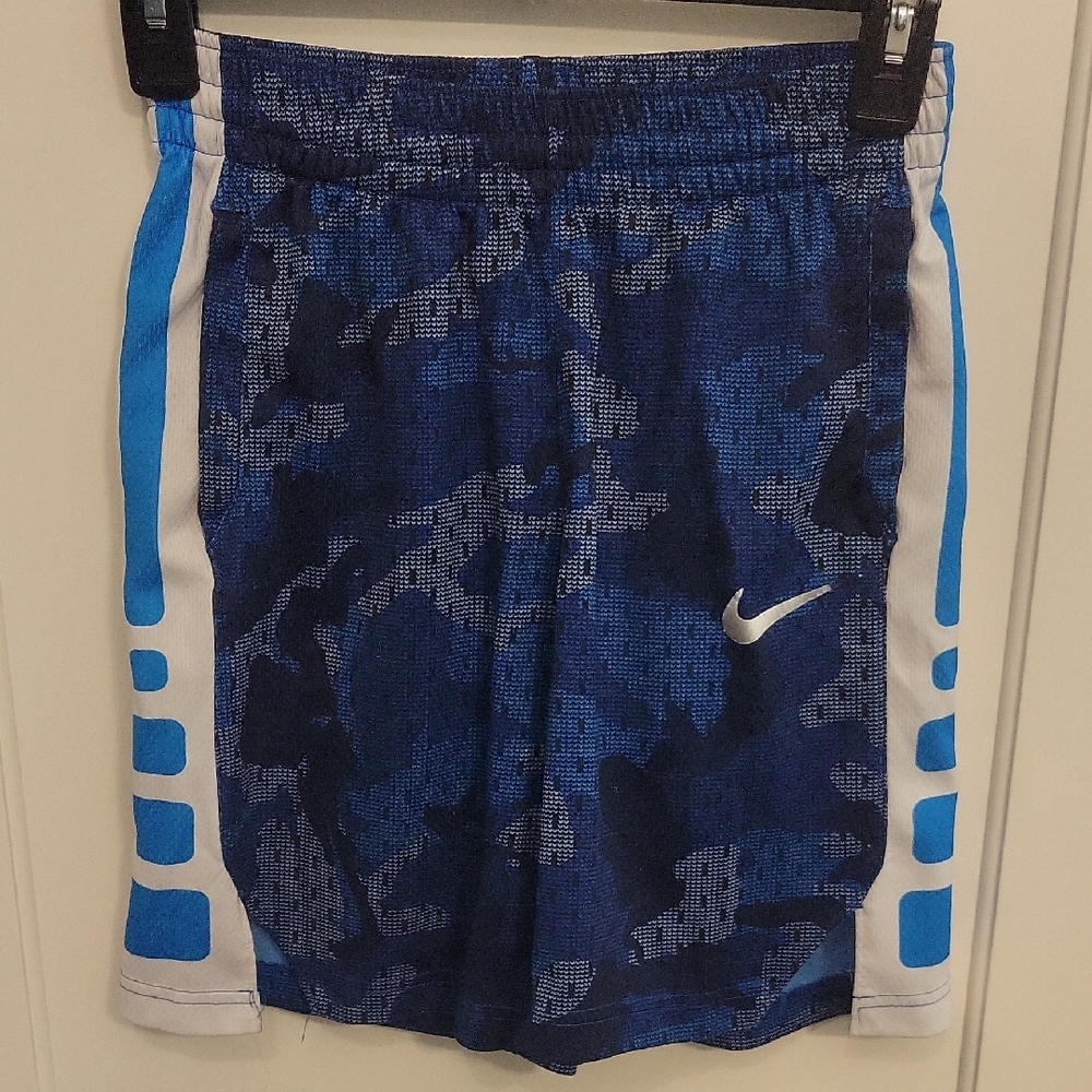 Nike Blue and White Camo Shorts. Boys Medium. Dry-fit